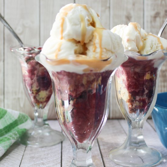 PB&J Cobbler Sundaes