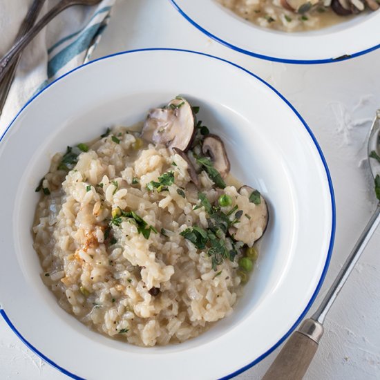 Mushroom Pea Risotto