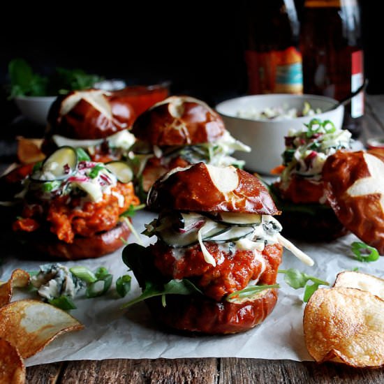 Buffalo Fried Chicken Sliders