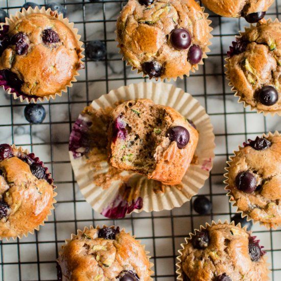 Paleo Blueberry Zucchini Muffins