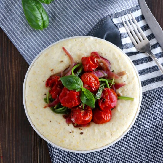 Cherry Tomato & Goat Cheese Polenta