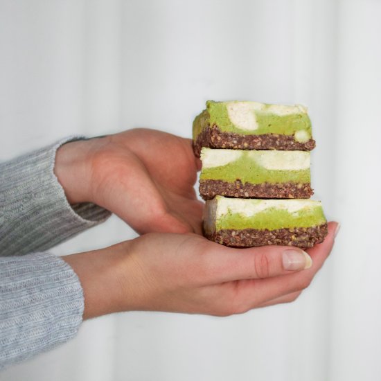 Raw Matcha White Chocolate Slice