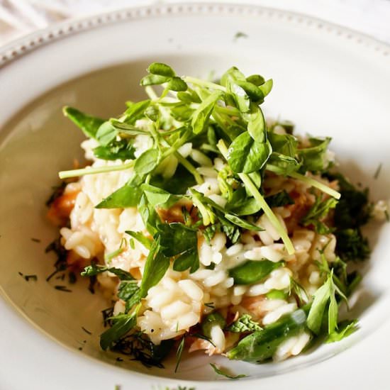 Spring Smoked Salmon Risotto