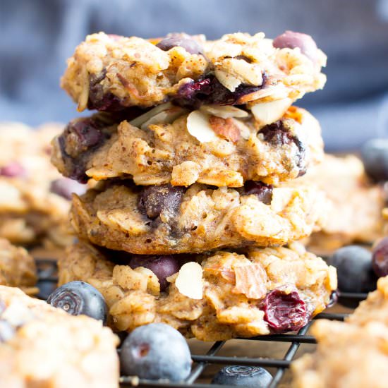 Blueberry Almond Breakfast Cookies