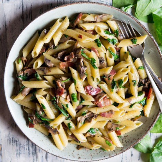 Mushroom Spinach Pasta