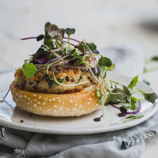 Crispy Quinoa Cauliflower Burger