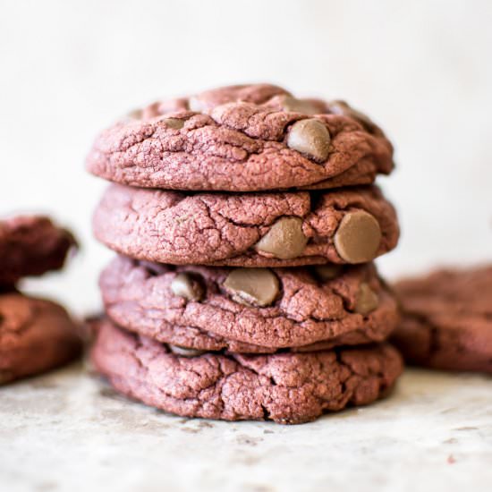 Red Velvet Cake Mix Cookies