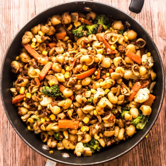 Vegan Beef Veggie Pasta