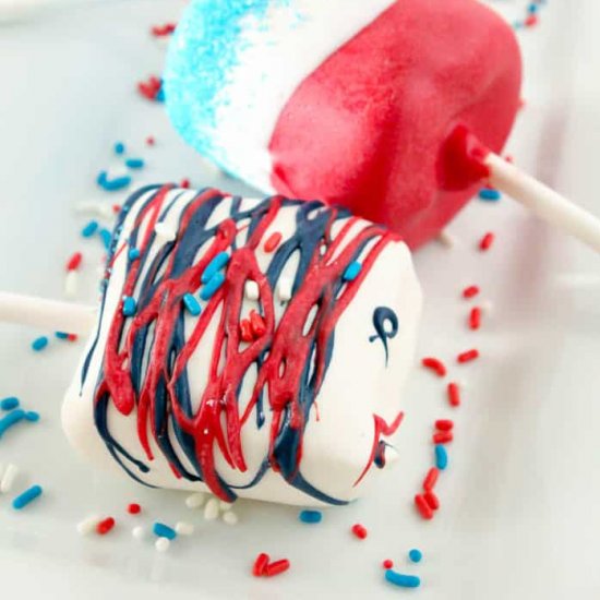 4th of July Oreo Marshmallow Pops