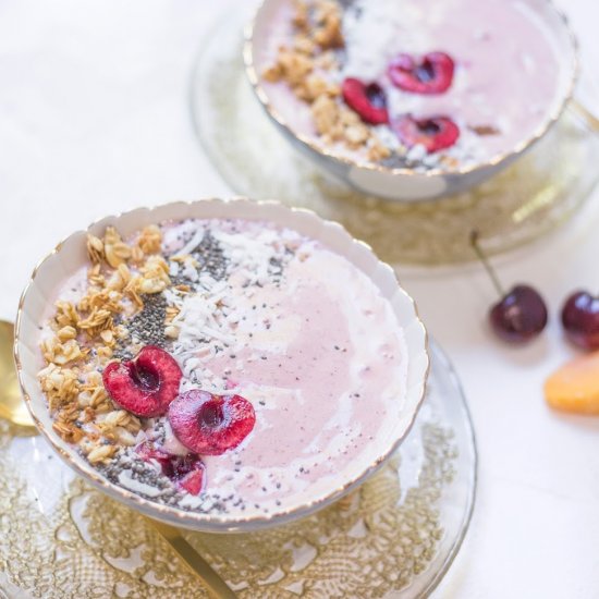 Peach Cherry Smoothie Bowls