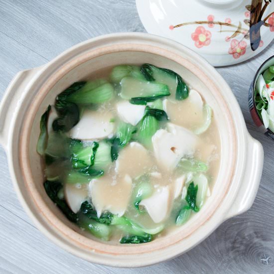 Braised Abalone with Bok Choy