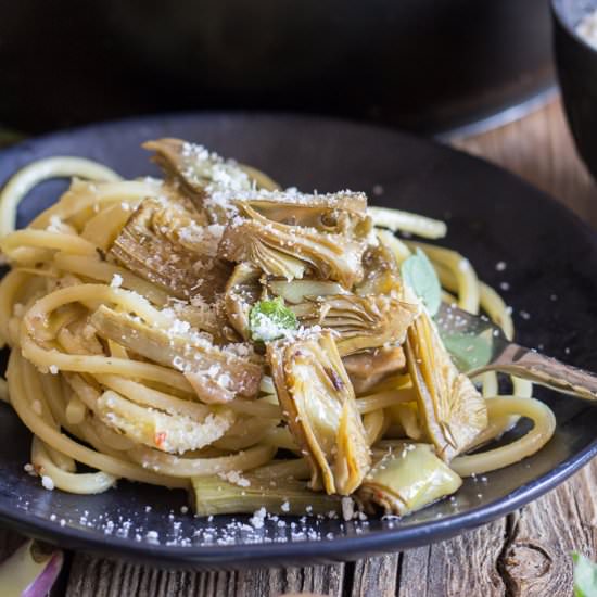 Easy Skillet Artichoke Pasta