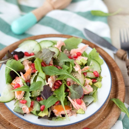 Salad with salmon