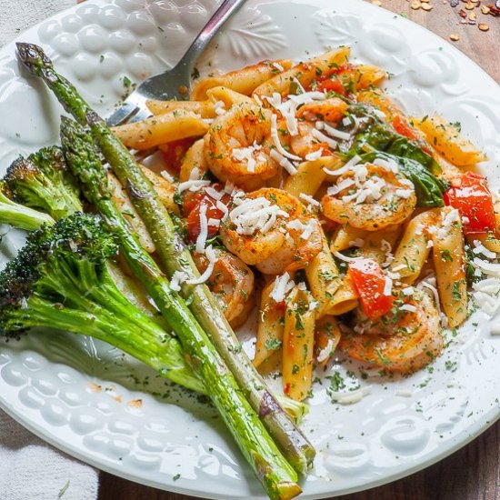 Tomato spinach pasta