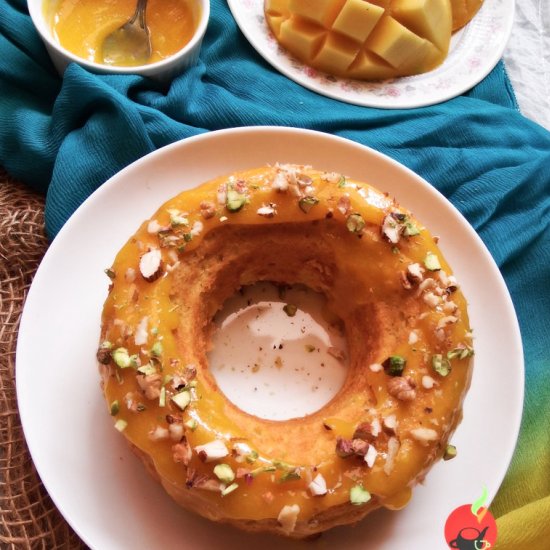 Eggless Fresh Mango Cake