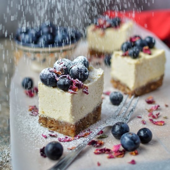 Mini Vegan Blueberry Cheesecakes