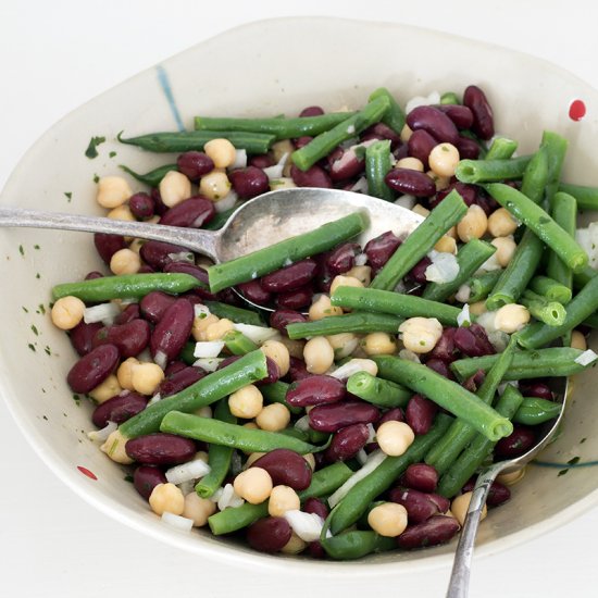 Easy vegan three bean salad