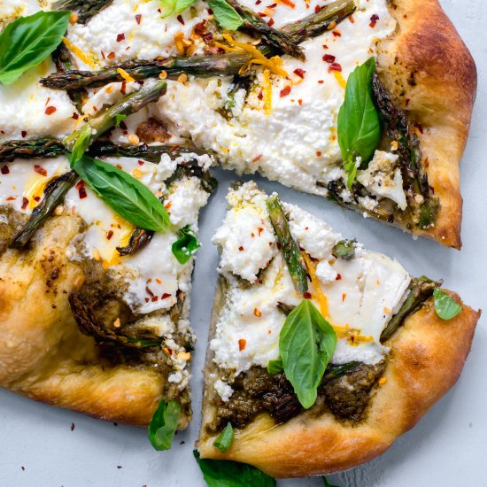 Spring Pizza with Pesto