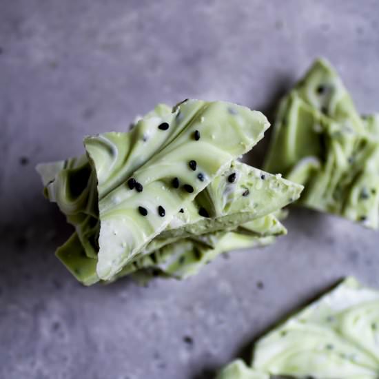 Black Sesame Matcha Bark