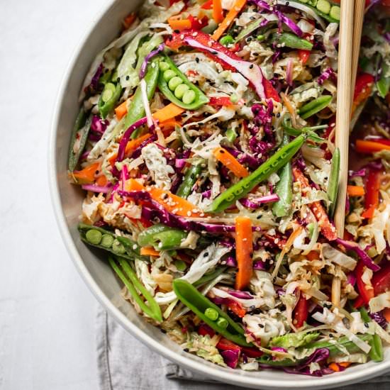 Vegetable Slaw with Ginger Tahini