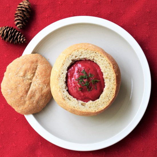 Bread Bowl with Borscht