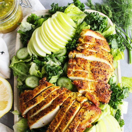 Green Salad w/ Turmeric Chicken