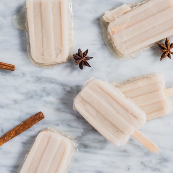 Dirty chai horchata popsicles