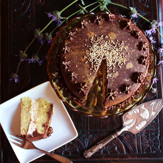 Lemon Cake with Ganache Frosting