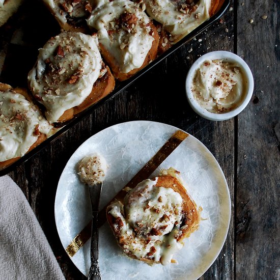 Brown Butter Cinnamon Pecan Rolls