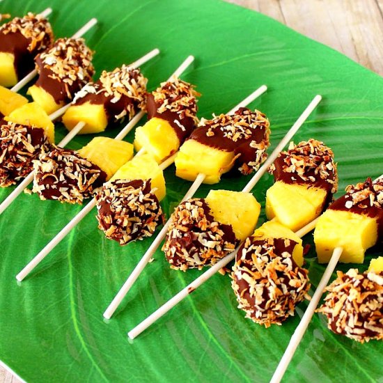 Frozen Chocolate Dipped Pineapples