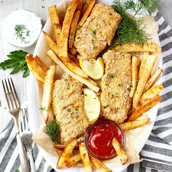 Oven Baked Fish and Chips