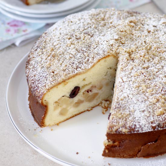 Ricotta Apple Cake with Streusel