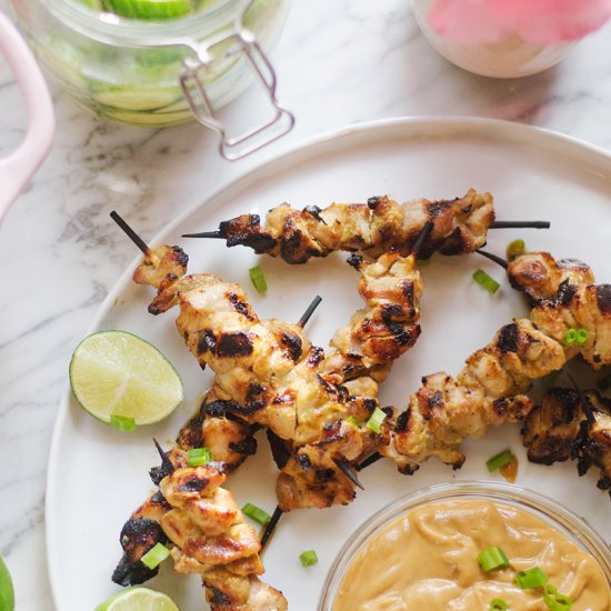 Thai Curry Coconut Chicken Skewers