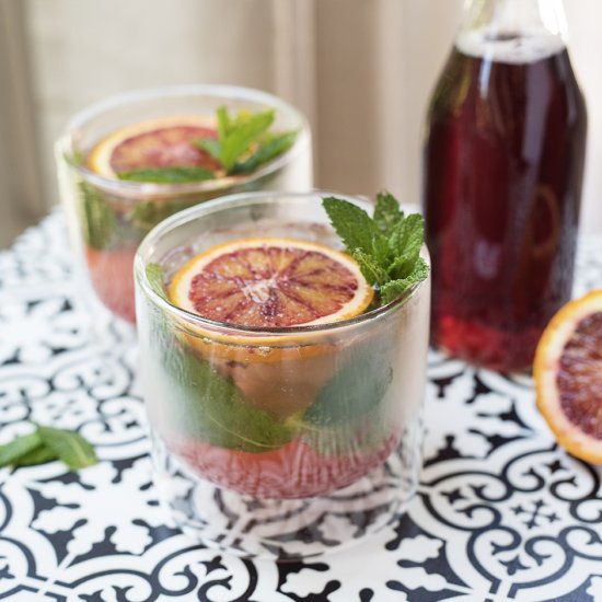 Blood Orange and Pomegranate Mojito