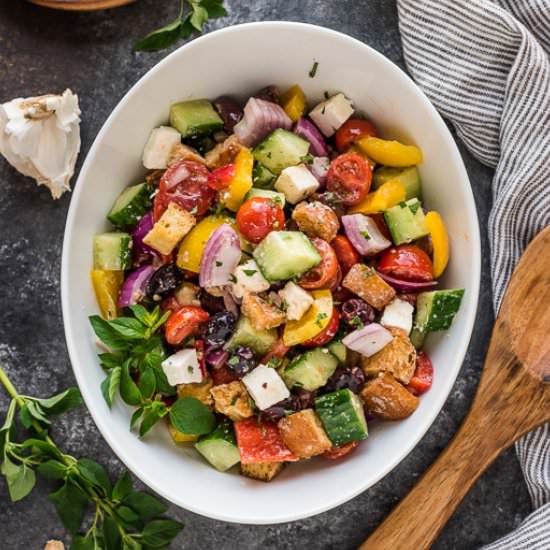 Greek Panzanella Salad