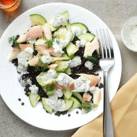 Smoked Trout and Beluga Lentil Bowl