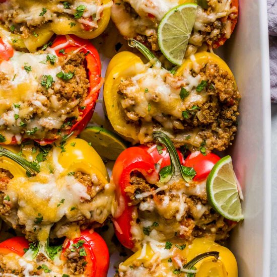 Beef & Quinoa Stuffed Peppers