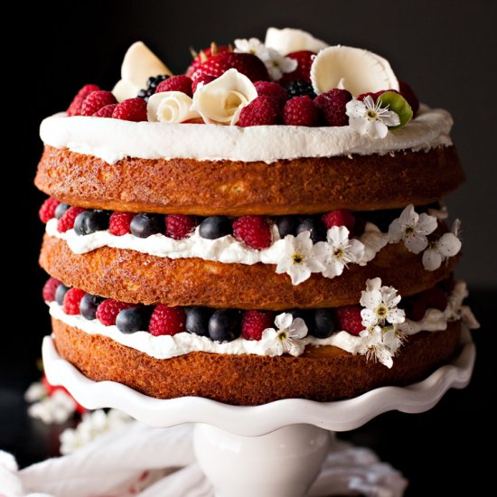 Vanilla Berries and Cream Cake