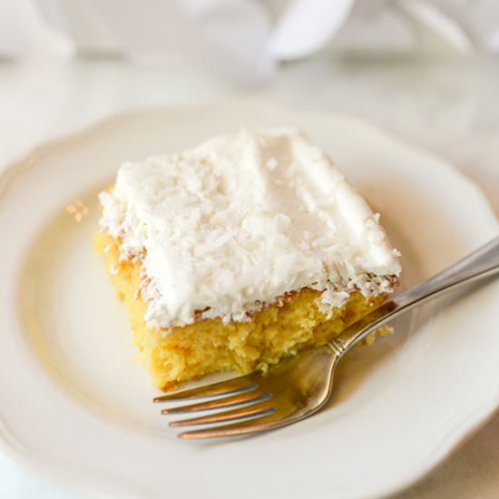 Pina Colada Poke Cake