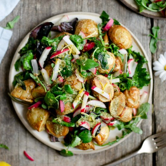 Roasted New Potato Salad with Pesto