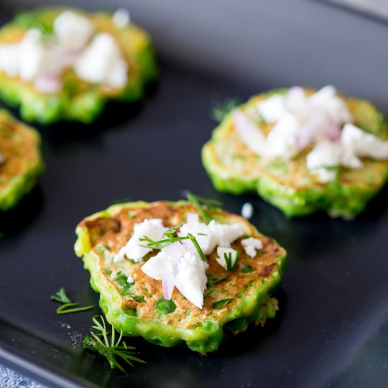 Pea Fritters w/ Goats Cheese Cream