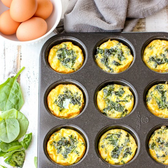 Mini Bacon Gruyere Spinach Frittata