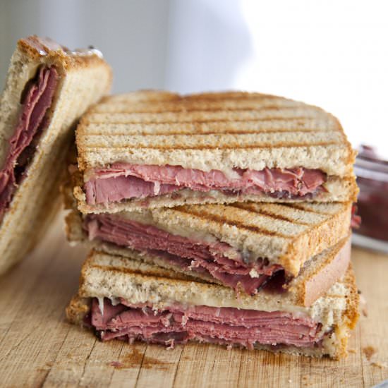 Pastrami & Red Onion Jam Paninis