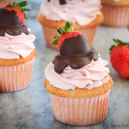 Choc Covered Strawberry Cupcake