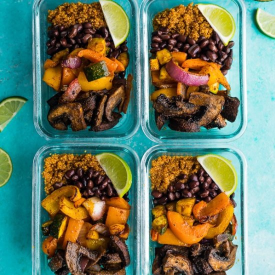 Portobello Fajita Vegan Meal Prep