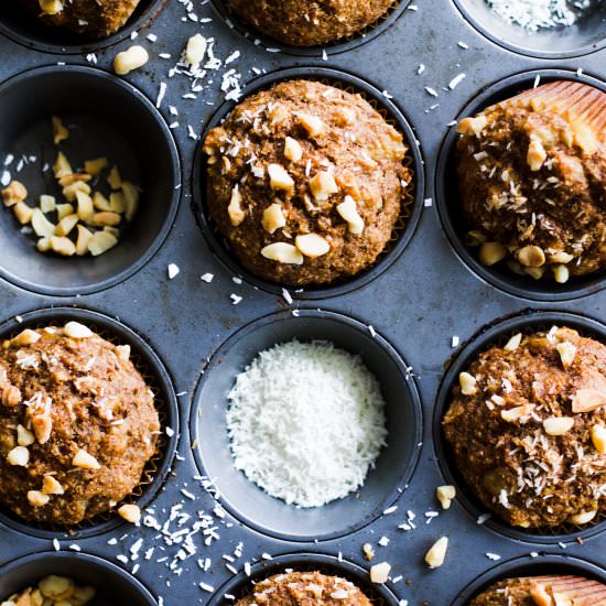 Macadamia Nut Banana Bread Muffins