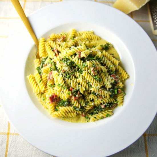 Rotini with Chorizo and Kale Sauce