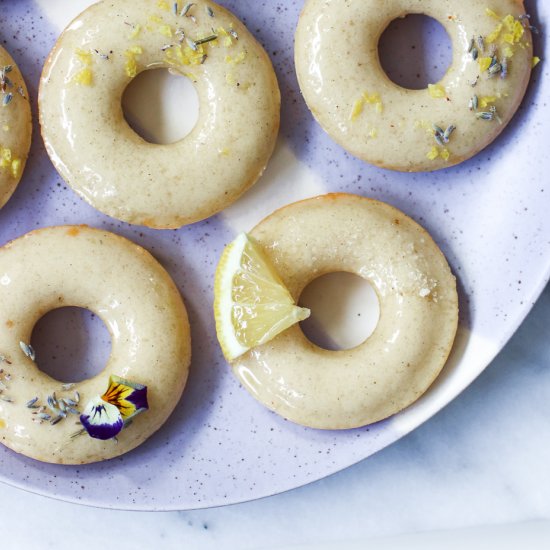 Vegan Lavender Lemon Doughnuts