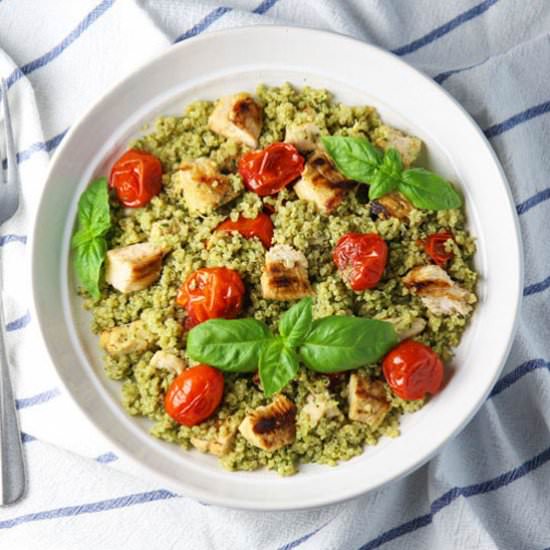 Basil Pesto Quinoa with Chicken