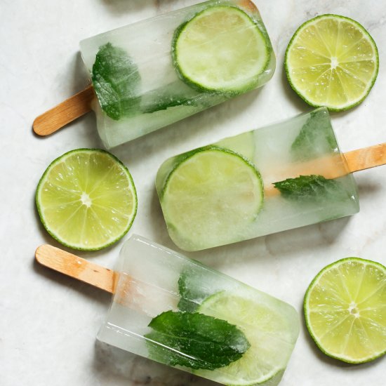 Mint Limeade Popsicles